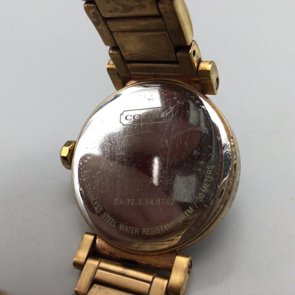 Coach Madison Watch Women 36mm Gold Tone New Battery 7" - Picture 10 of 13